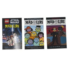 Mad Libs Book Lot of 3 Lego Star Wars Ninjas The Original #1 Word Game Kids